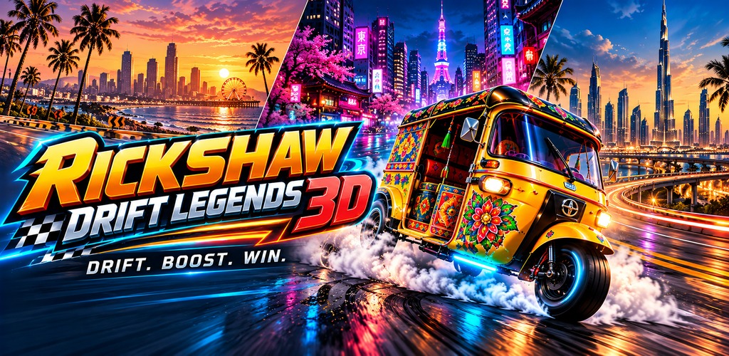 Rickshaw Drift Legends 3D — Los Angeles, Tokyo and Dubai